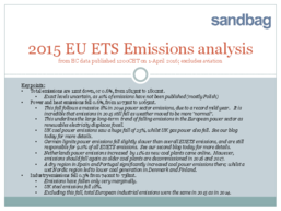 2015 ETS Emissions Analysis (1st April preliminary data)