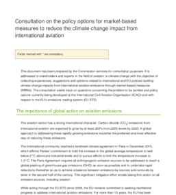 Response to the EC consultation on global aviation
