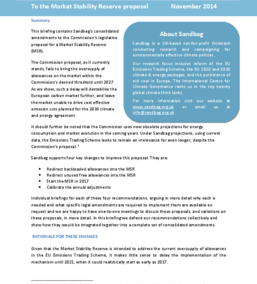 Amendments to the MSR proposal – alternative